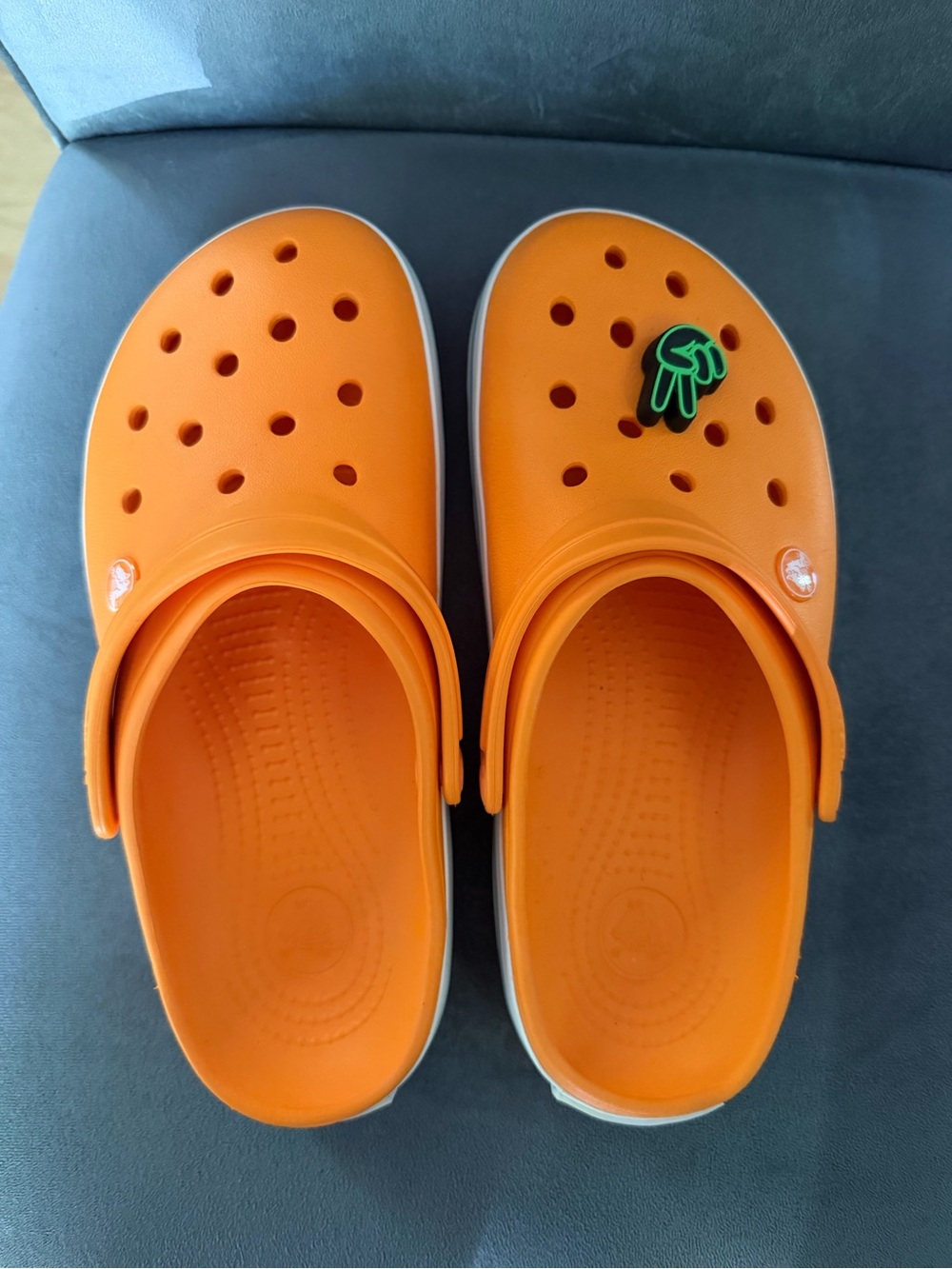 Crocs unisex adult Crocband Clog, Orange (8M/10W-Shrunk to approx. 6M/8W)